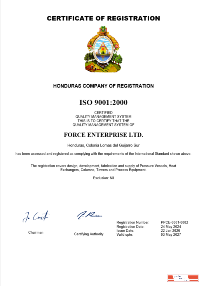 Honduras certificate of registration Word and PDF template